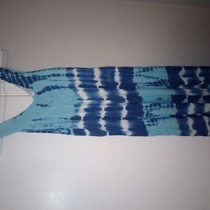 INGEAR RESORTS Blue and White Tie-Dye Dress